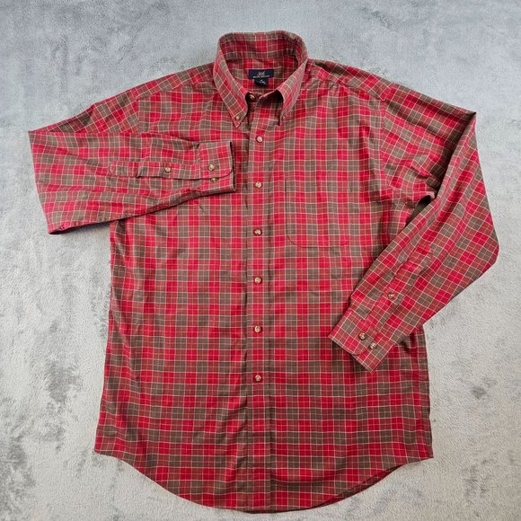 Brooks Brothers Other - Brooks Brothers 346 Shirt Men's Medium Red Plaid Button Down Comfortable Casual